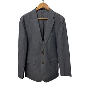 J Crew Ludlow Baird McNutt Linen Blazer Mens 38 R Unstructered Gray-Blue